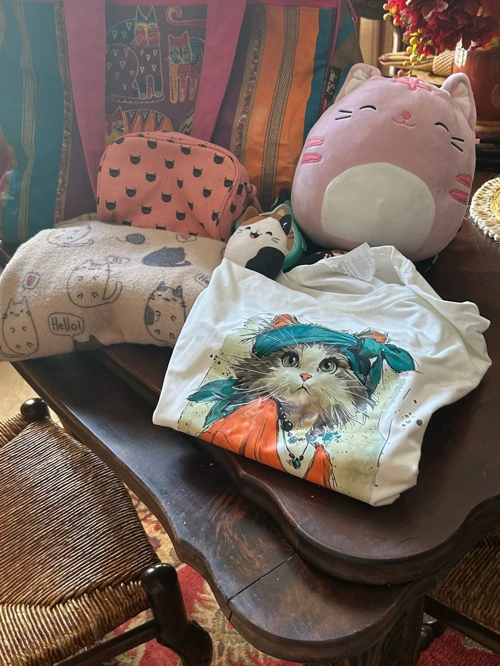 Laurel Burch Cat bag plus 7 cat items